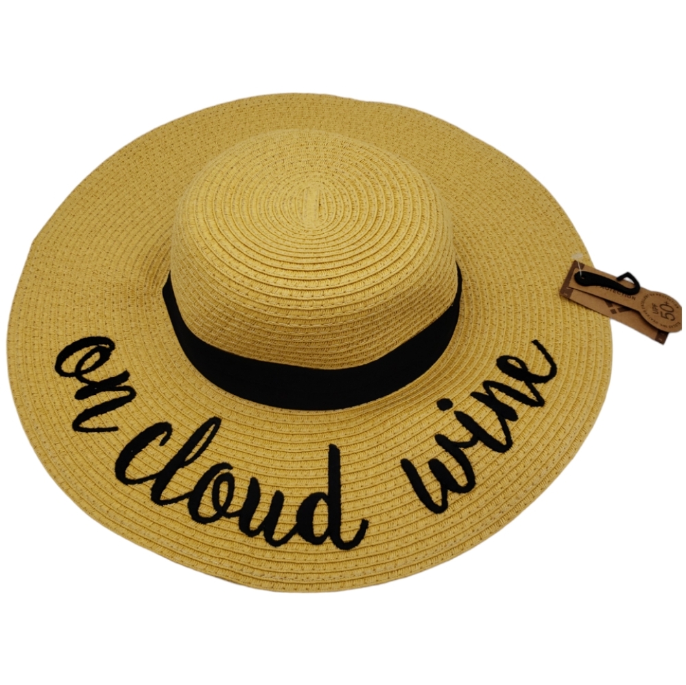 Junque C&C NWT Adjustable Sun Hat OS Tan Black "On Cloud Wine" UPF 50 Protection